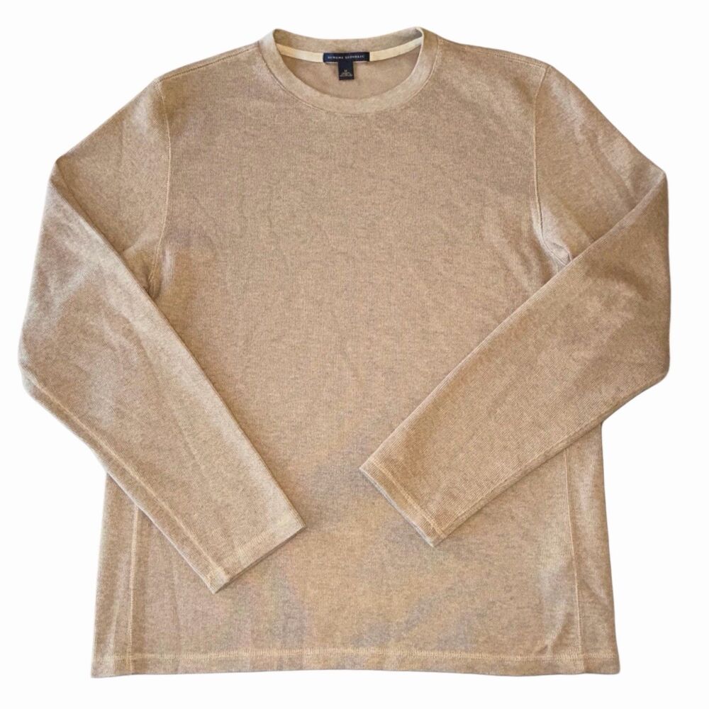 Banana Republic Long Sleeve Shirt Pullover Crew Heavyweight Double Knit Mens Med